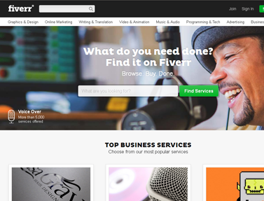 Fiverr Homepage