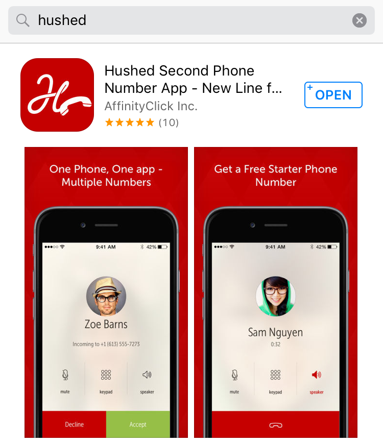 Hushed App Store