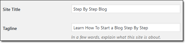Wordpress Title and Tagline
