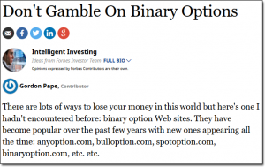 Don't gamble on binary options forbes