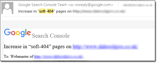 Soft 404 Google Email
