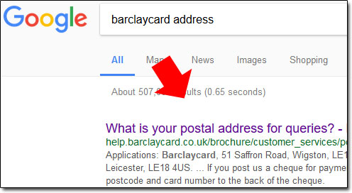 Barclaycard Address