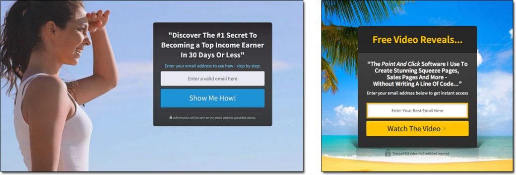 Examples of Email Landing Pages