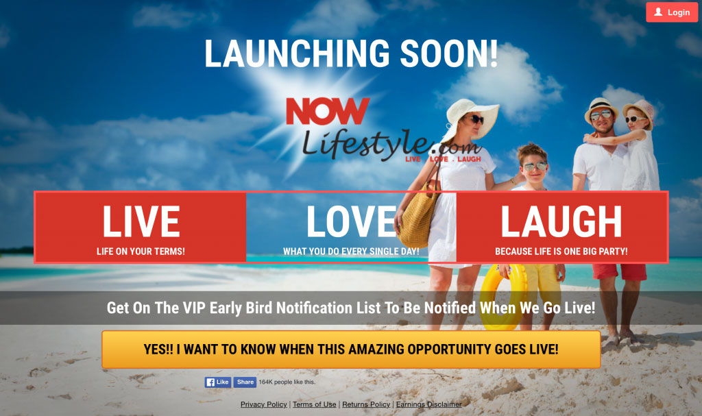 Now Lifestyle Homepage Screenshot