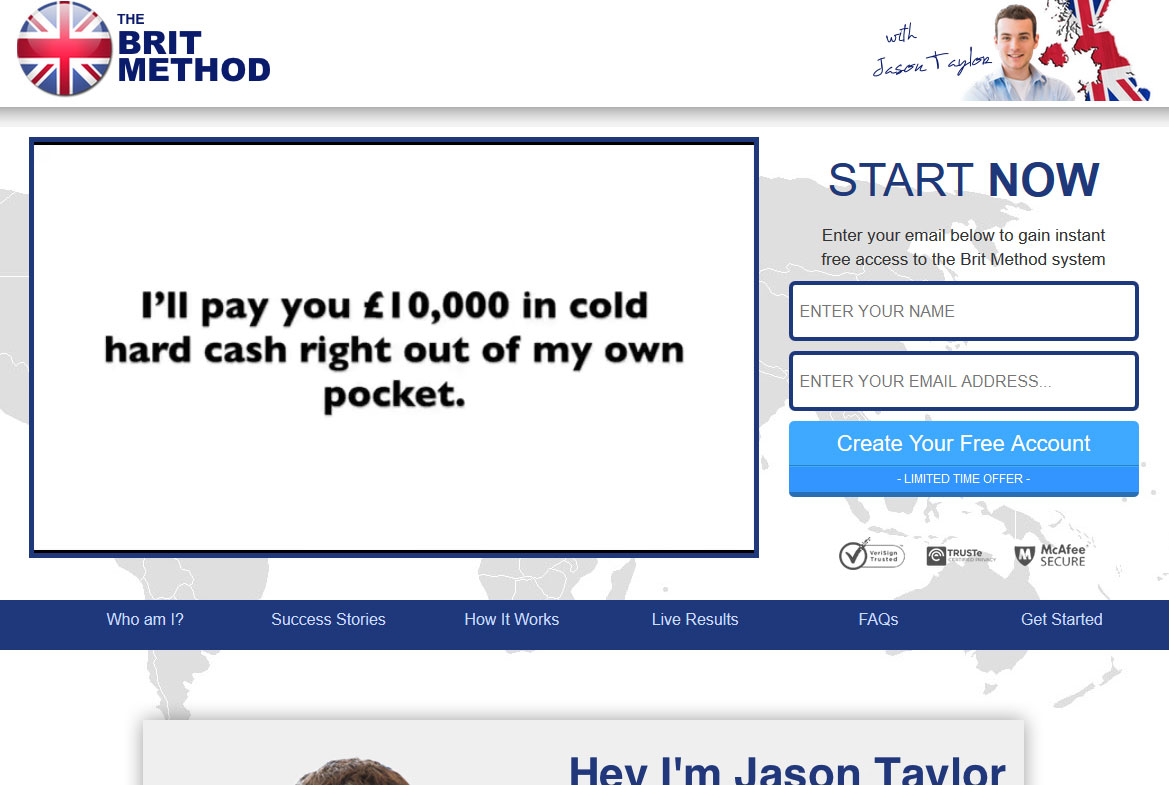 Screenshot of The Brit Method homepage