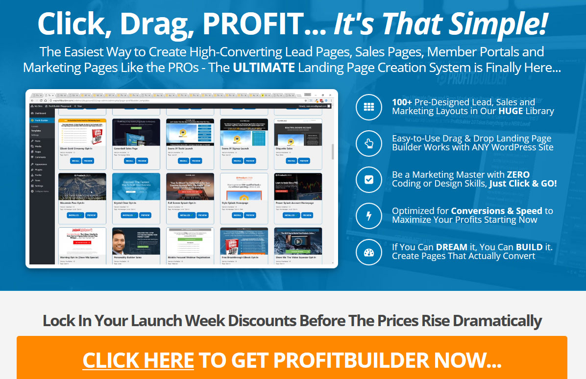 Profit Builder 2.0 Homepage Screenshot