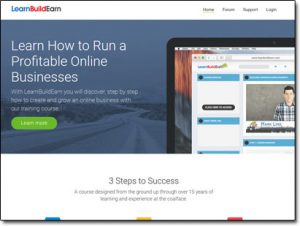 Learn Build Earn Homepage Screenshot