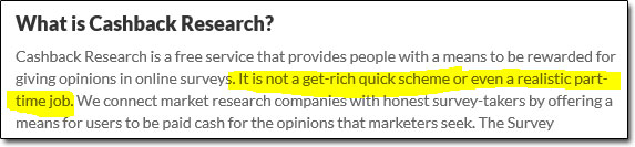 Cashback Research Disclaimer