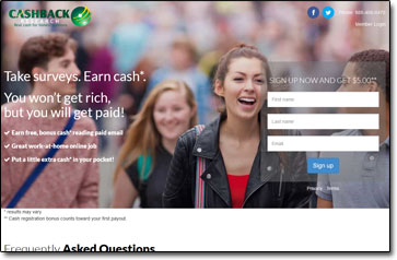 Cashback Research Homepage Screenshot