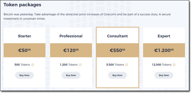 Giracoin Token Packages