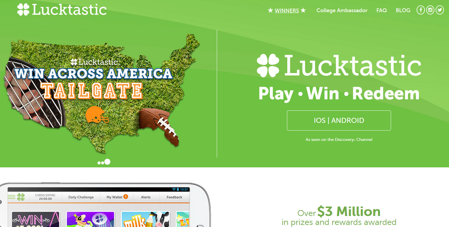 Lucktastic Homepage