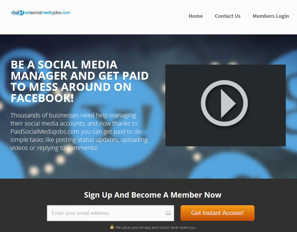 Paid Social Media Jobs Homepage