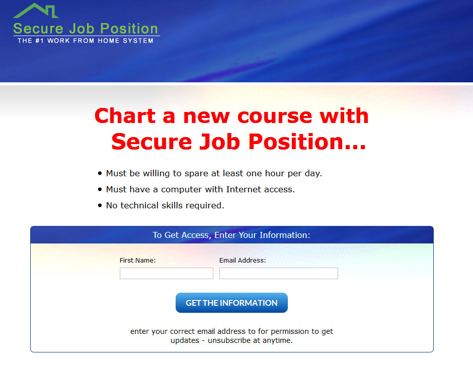 Secure Job Position Homepage