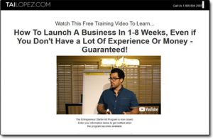 Tai Lopez Entrepreneur Starter Kit Homepage