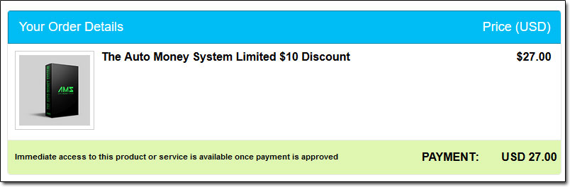 The Auto Money System Order Page