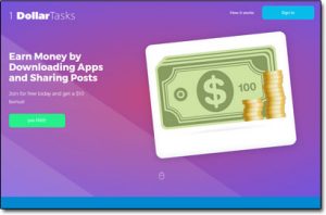 1 Dollar Tasks Website Homepage