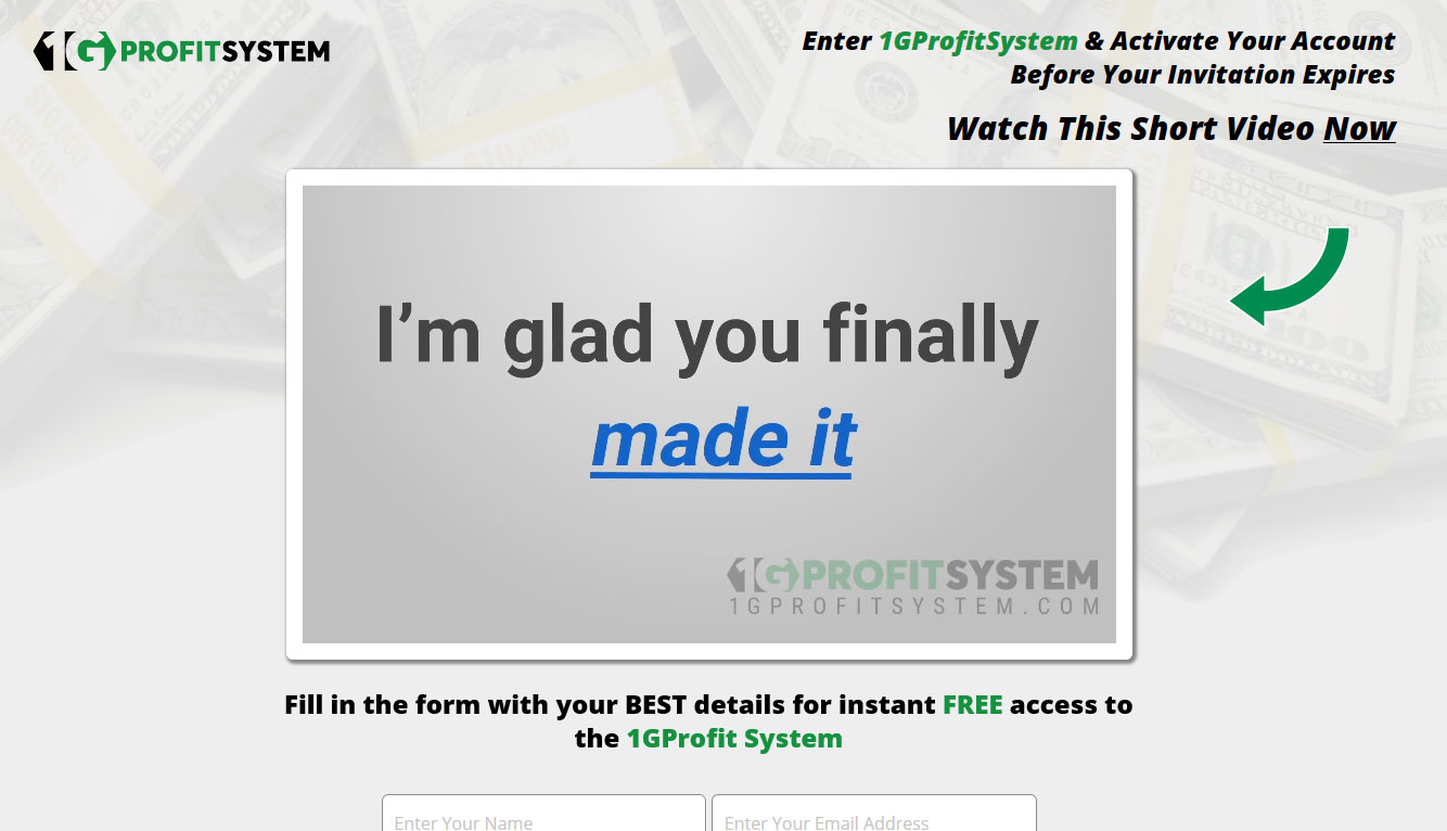 1G Profit System Website Homepage
