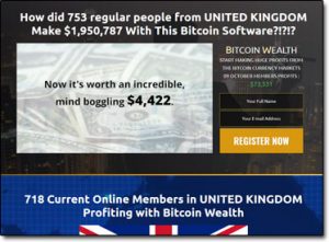 Bitcoin Wealth Homepage Screenshot