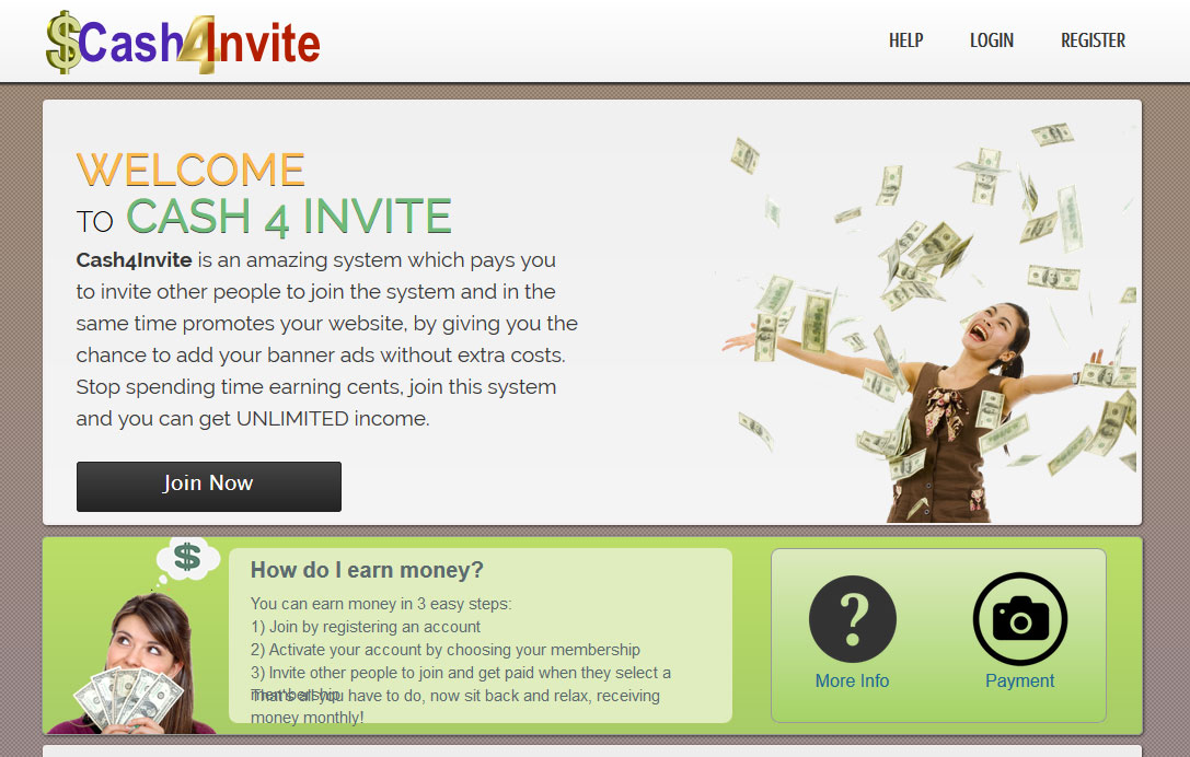 Cash 4 Invite Homepage