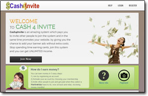 Cash 4 Invite Homepage