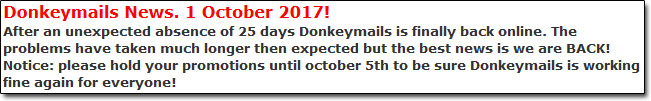 DonkeyMails Website Down