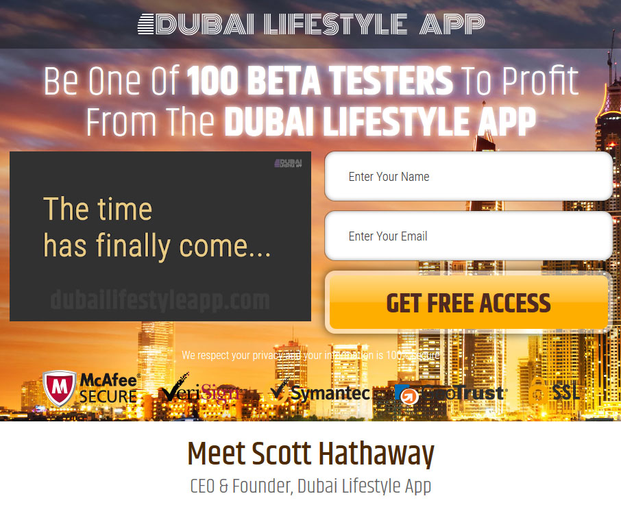 Dubai Lifestyle App Homepage