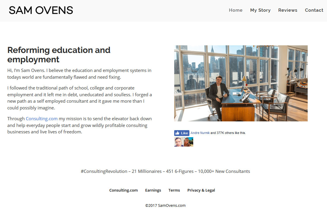 Sam Ovens Consulting Website