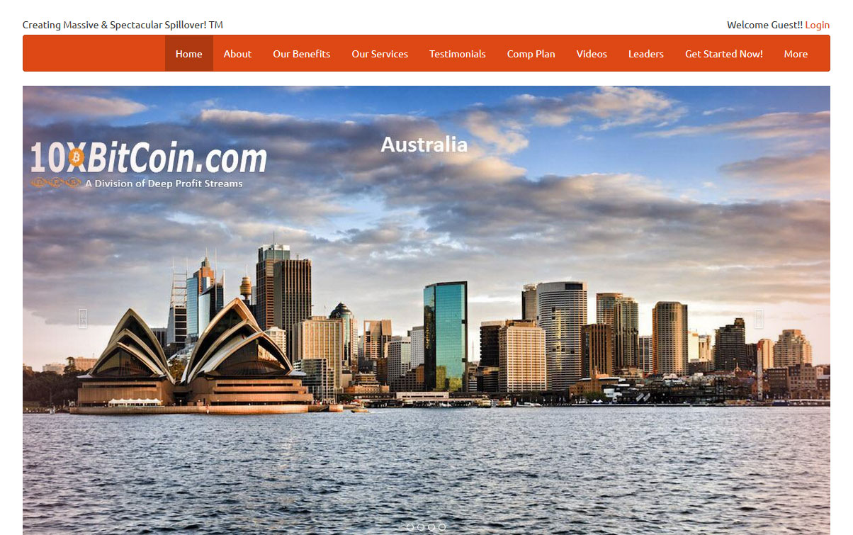 10xBitcoin Website Screenshot