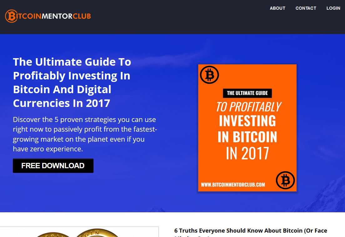 Bitcoin Mentor Club Website Screenshot