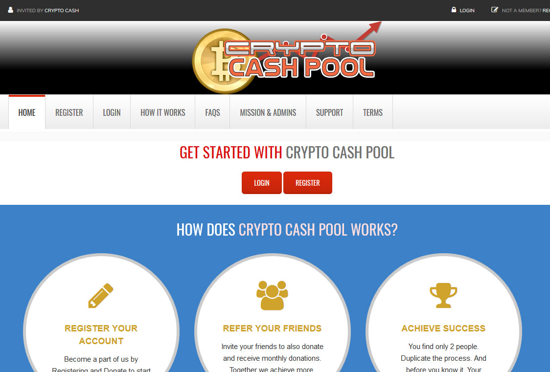 Crypto Cash Pool Website Screenshot