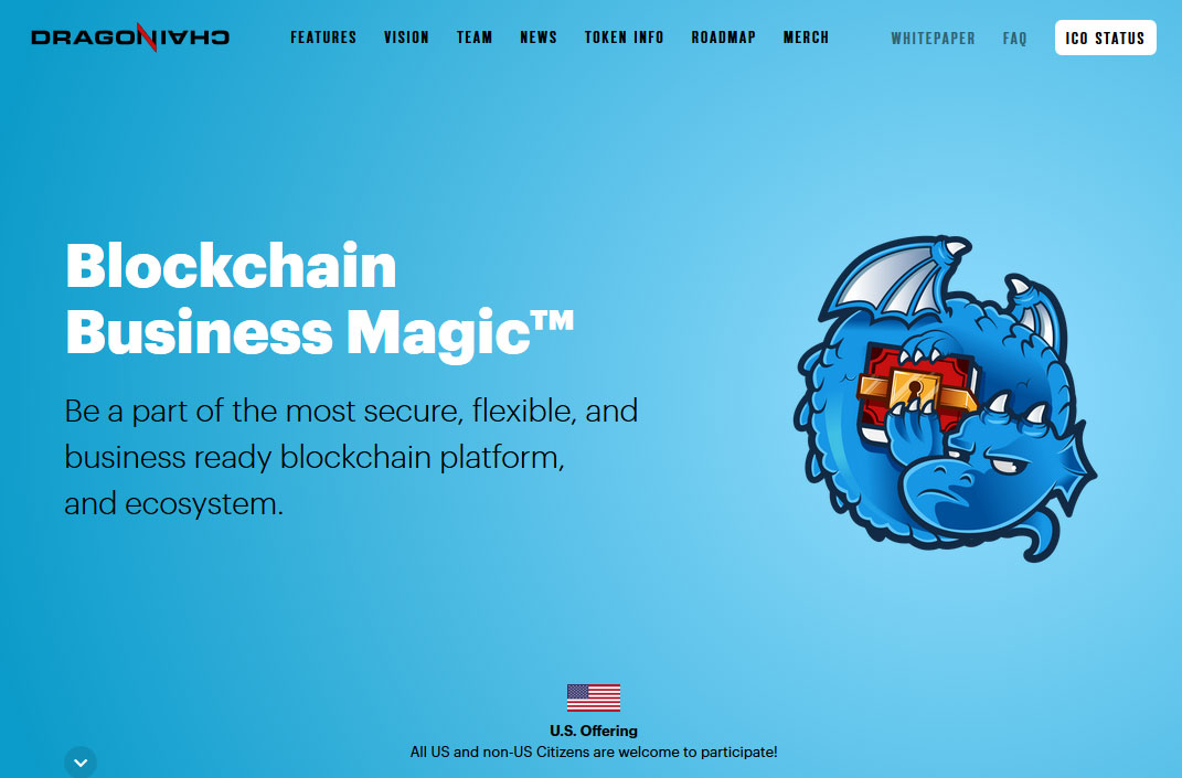 DragonChain Website Screenshot