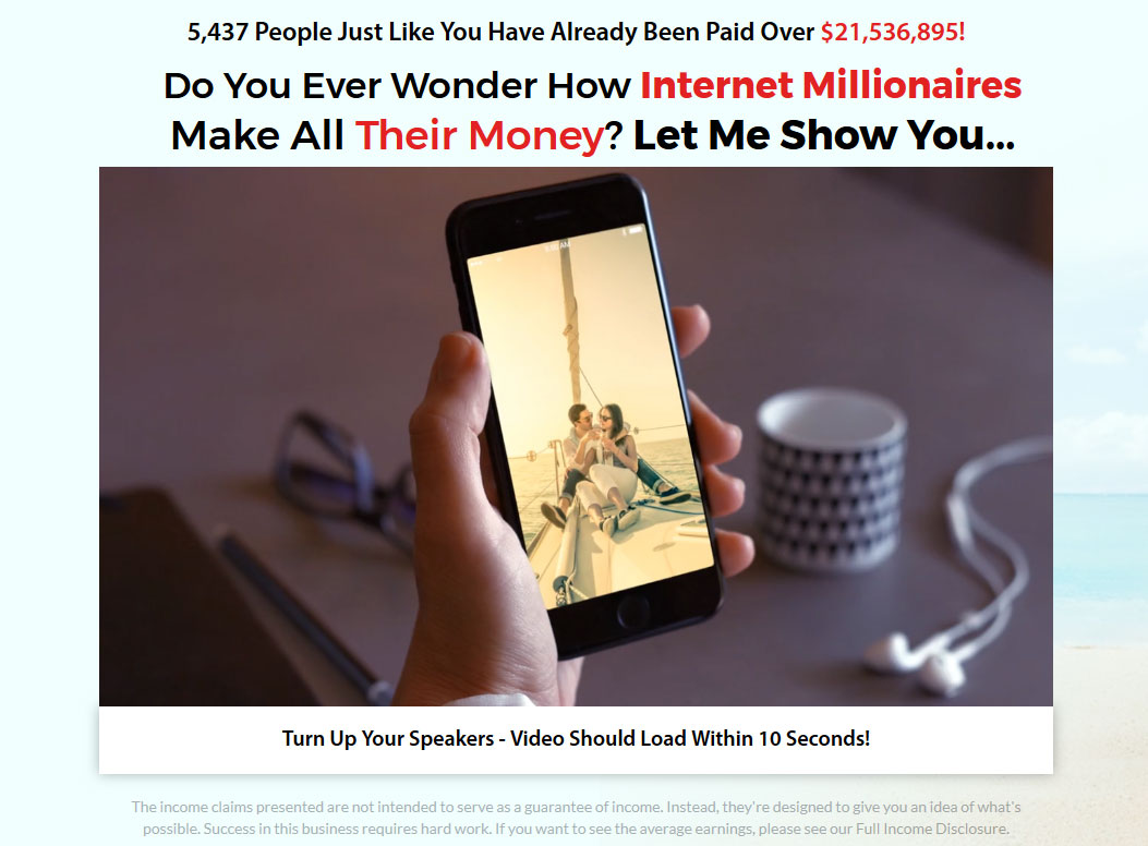 Internet Millionaire Coach Website Screenshot