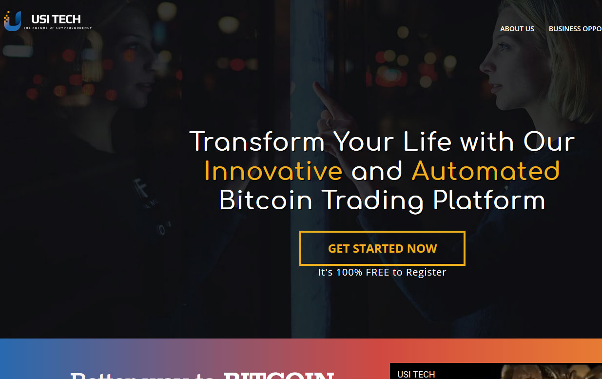 Screenshot of the USI Tech website