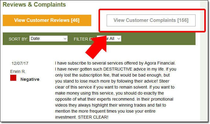 Agora Financial Complaints