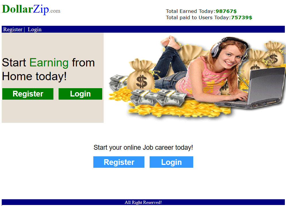 DollarZip.com Website Screenshot