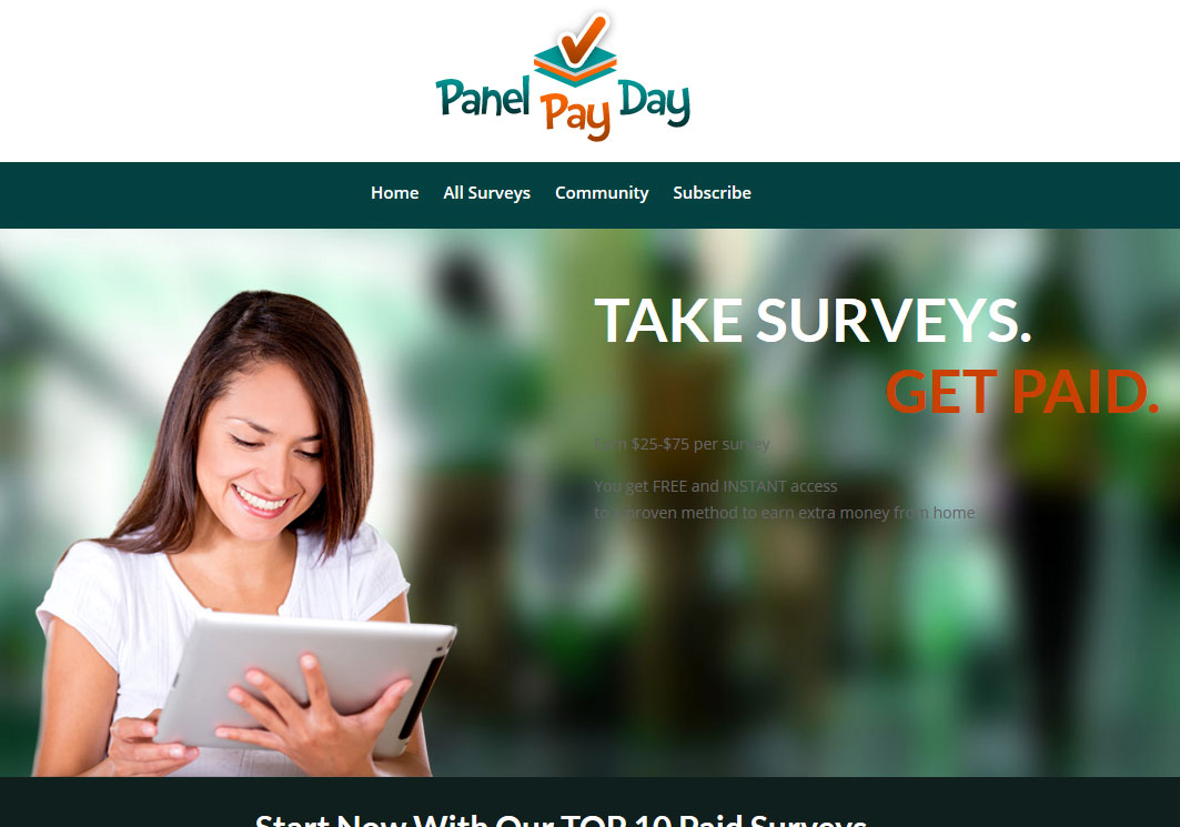 Panel Pay Day Website Screenshot