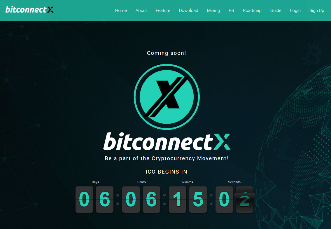 BitConnect X Website Screenshot