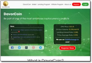 Davor Coin Website Screenshot