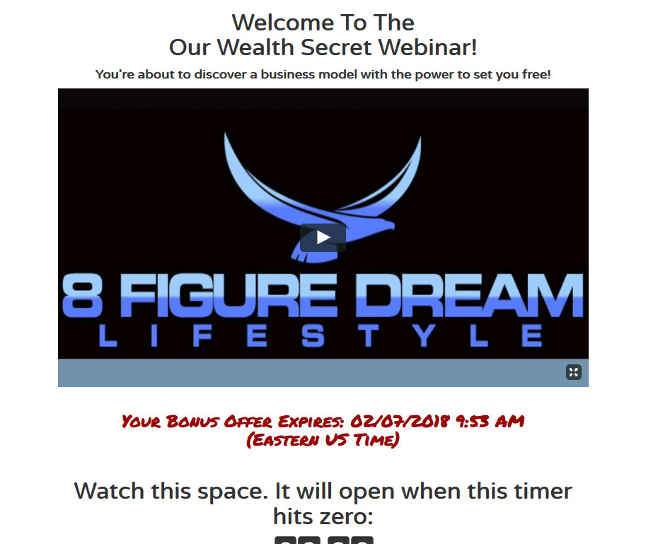 The 8 Figure Dream Lifestyle Website Screenshot