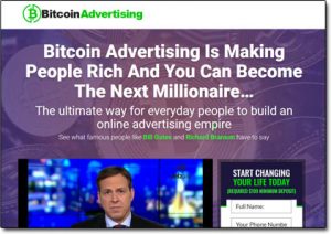 The Bitcoin Advertising System Website Screenshot