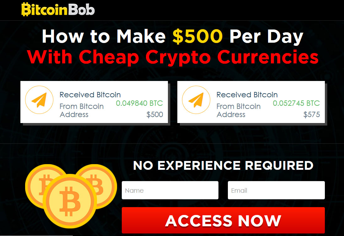 Bitcoin Bob Website Screenshot