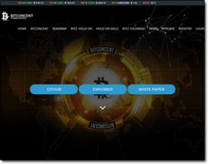 Bitconcent Website Screenshot