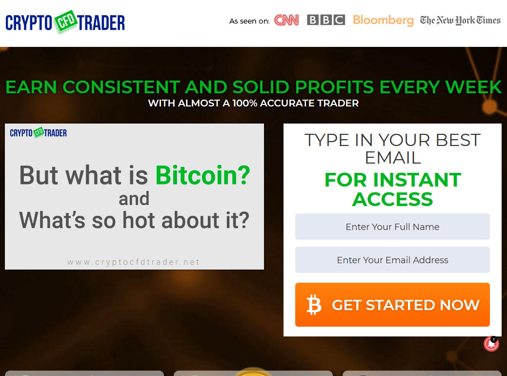 Crypto CFD Trader Website Screenshot