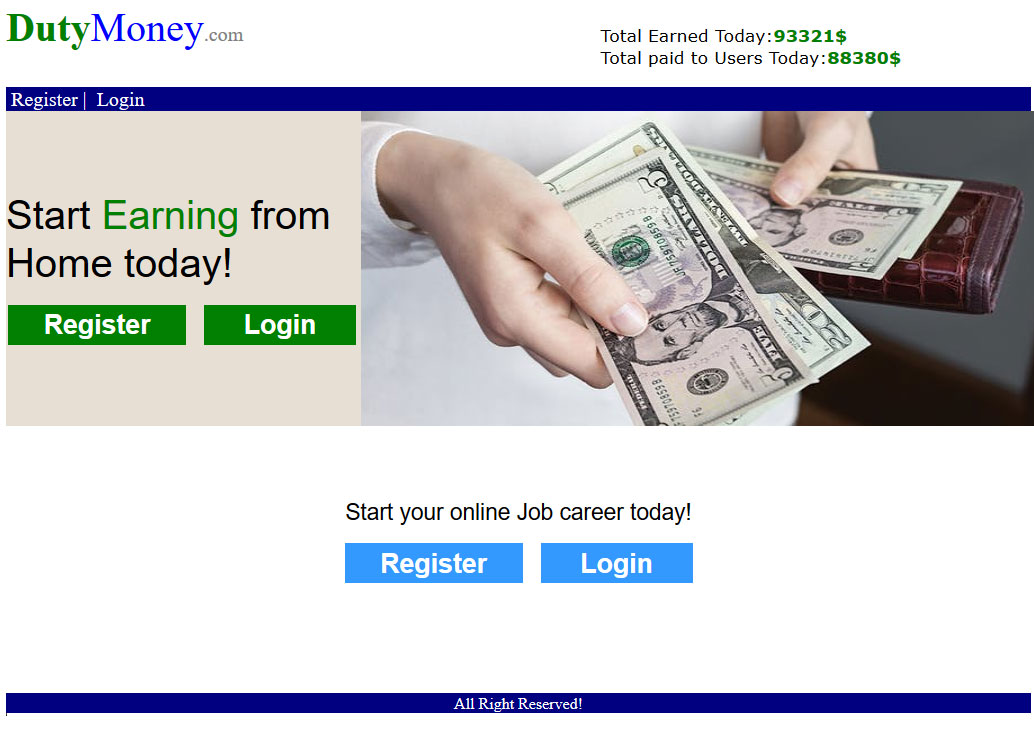 Duty Money Website Screenshot