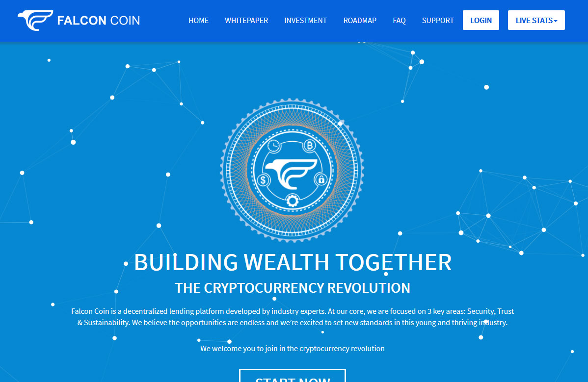 Falcon Coin Website Screenshot
