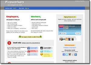 Picoworkers Website Screenshot