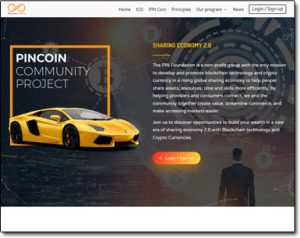 Pincoin Community Project Website Screenshot