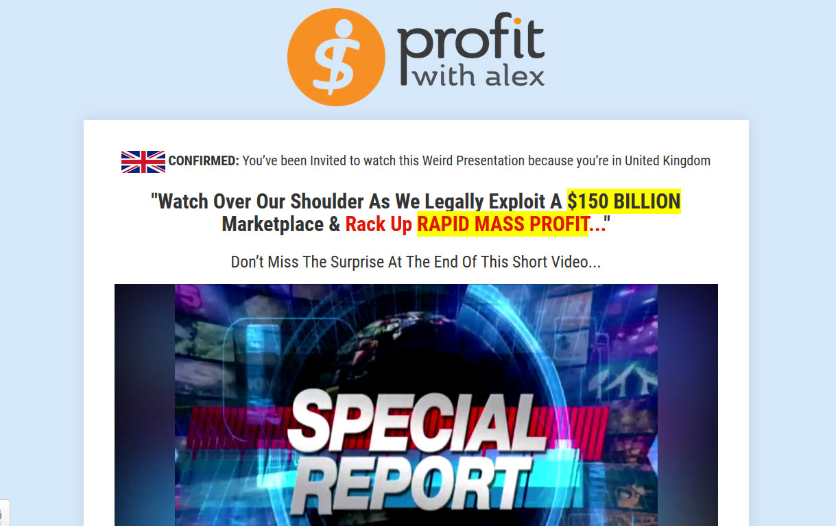 Profit With Alex Website Screenshot