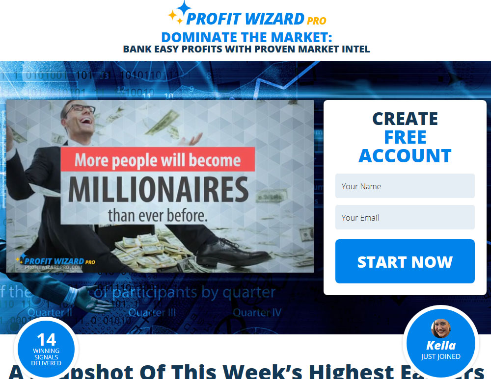 Profit Wizard Pro Website Screenshot