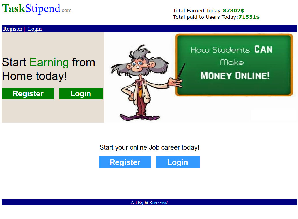 Task Stipend Website Screenshot